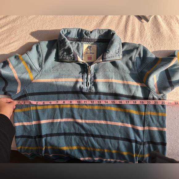 Fat Face Airlie 1/4 Zip Striped Sweater - Blue, Pink, Yellow - Picture 8 of 8